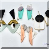 J118. 4 Pairs of red and black modernist earrings. - $28 